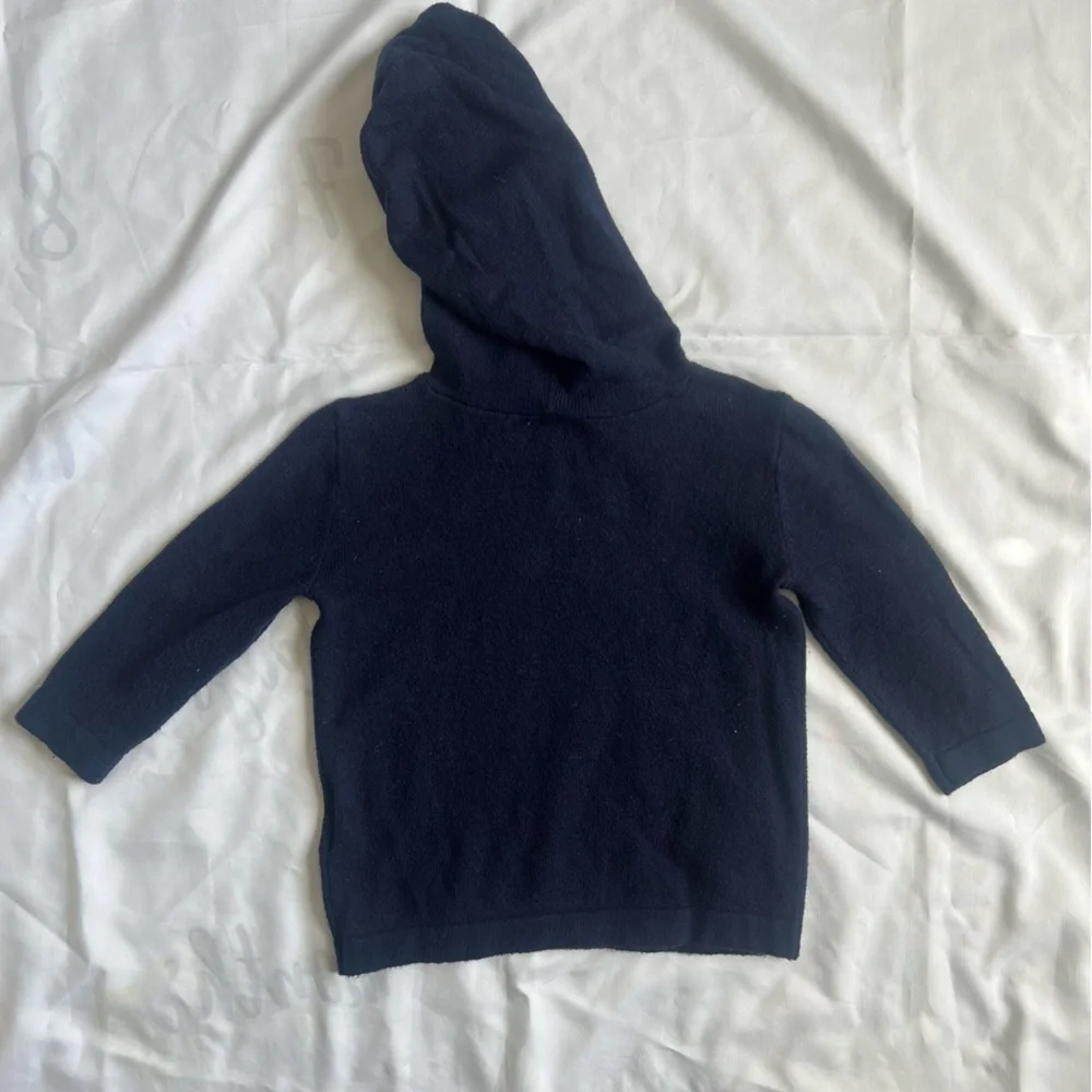 Baby Gap Navy Blue Pullover Sweater with Hood and Long Sleeves Size 12-18 Months
